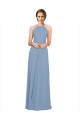 Chiffon A-Line Long Sleeveless Criss Cross Open Back Bridesmaid Dress / Evening Dress Glasgow