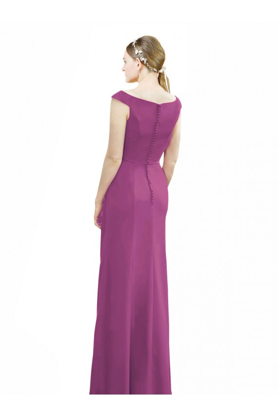 Soft Chiffon Mermaid Long Sleeveless Bridesmaid Dress Glasgow