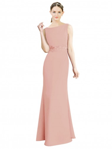 Luxe Chiffon Mermaid Long Sleeveless Bridesmaid Dress Glasgow