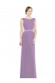 Soft Chiffon A-Line Long Sleeveless Low Back Dark Lavender Bridesmaid Dresses Glasgow