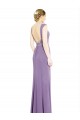 Soft Chiffon A-Line Long Sleeveless Low Back Dark Lavender Bridesmaid Dresses Glasgow