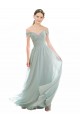 Soft Chiffon & Lace A-Line Long Cap Sleeves Bridesmaid Dress Glasgow