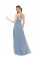 Soft Chiffon & Lace A-Line Sleeveless Dusty Blue Bridesmaid Dress Glasgow