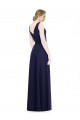 Soft Chiffon A-Line Long Sleeveless V-Back Side Front Slit Bridesmaid Dresses Glasgow