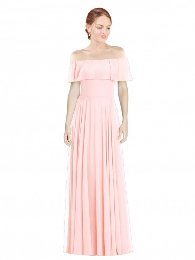 Soft Chiffon A-Line Long Sleeveless Formal Bridesmaid Dress Glasgow