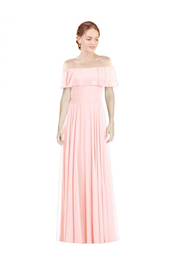 Soft Chiffon A-Line Long Sleeveless Formal Bridesmaid Dress Glasgow