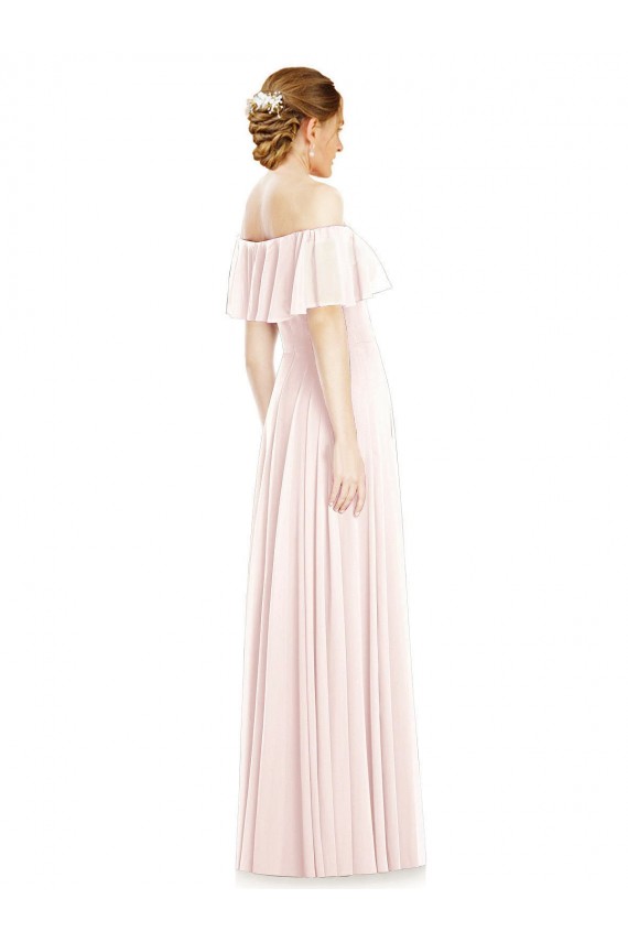 Soft Chiffon A-Line Long Sleeveless Formal Bridesmaid Dress Glasgow