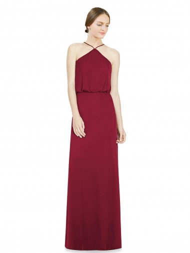 Soft Chiffon Long Sleeveless Open Back Bridesmaid Dress Glasgow