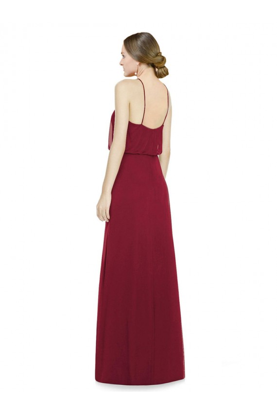 Soft Chiffon Long Sleeveless Open Back Bridesmaid Dress Glasgow