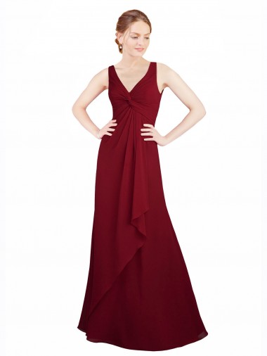Chiffon A-Line Long Sleeveless Bridesmaid Dress / Evening Dress Glasgow