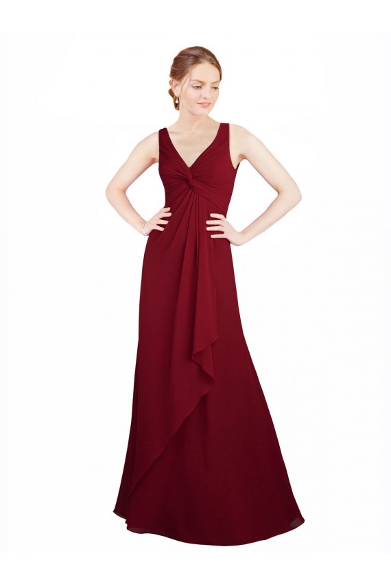 Chiffon A-Line Long Sleeveless Bridesmaid Dress / Evening Dress Glasgow