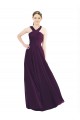 Soft Chiffon A-Line Long Sleeveless Grape Bridesmaid Gowns Glasgow