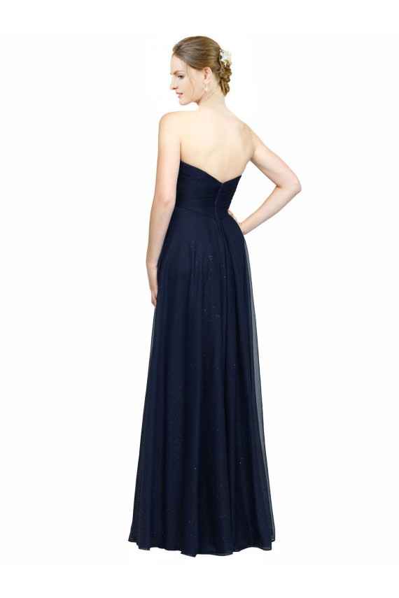Chiffon A-Line Sleeveless Dark Navy Bridesmaid Dress / Evening Dress Glasgow