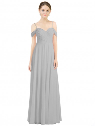 Lxue Chiffon A-Line Sleeveless Silver Bridesmaid Dress Glasgow
