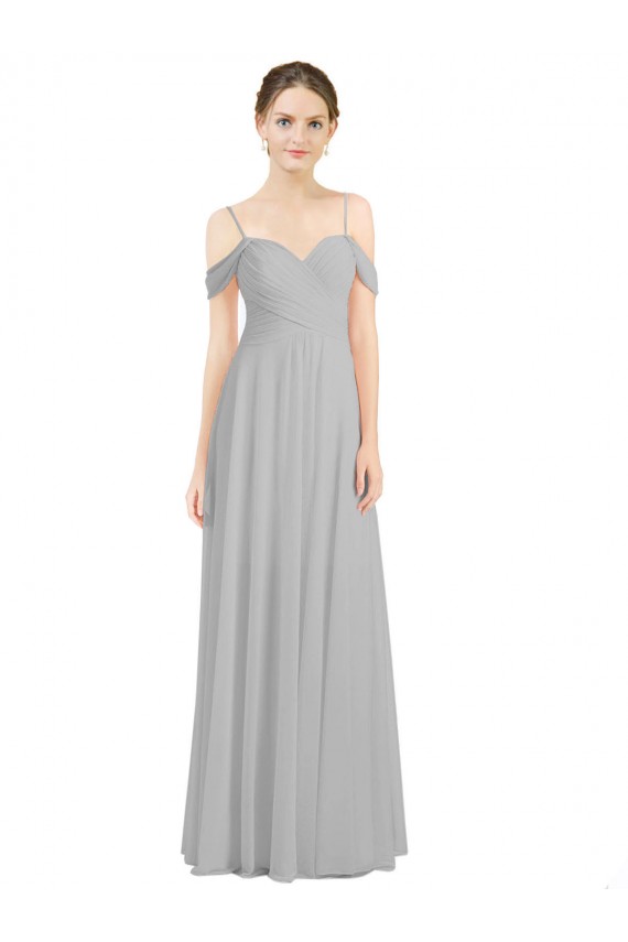 Lxue Chiffon A-Line Sleeveless Silver Bridesmaid Dress Glasgow