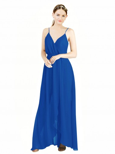 Luxe Chiffon A-Line Long Sleeveless Open Back Bridesmaid Dress Glasgow