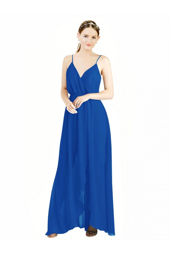 Luxe Chiffon A-Line Long Sleeveless Open Back Bridesmaid Dress Glasgow