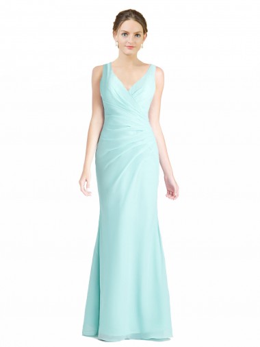 Soft Chiffon & Lace Mermaid Long Sleeveless Bridesmaid Dress Glasgow