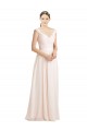 Soft Chiffon & Lace A-Line Long Sleeveless Open Back Cream Pink Bridesmaid Dresses Glasgow