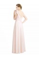 Soft Chiffon & Lace A-Line Long Sleeveless Open Back Cream Pink Bridesmaid Dresses Glasgow