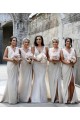 Soft Chiffon A-Line Long Sleeveless Low Back Bridesmaid Dress Glasgow