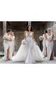 Soft Chiffon A-Line Long Sleeveless Low Back Bridesmaid Dress Glasgow