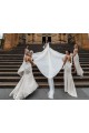 Soft Chiffon A-Line Long Sleeveless Low Back Bridesmaid Dress Glasgow