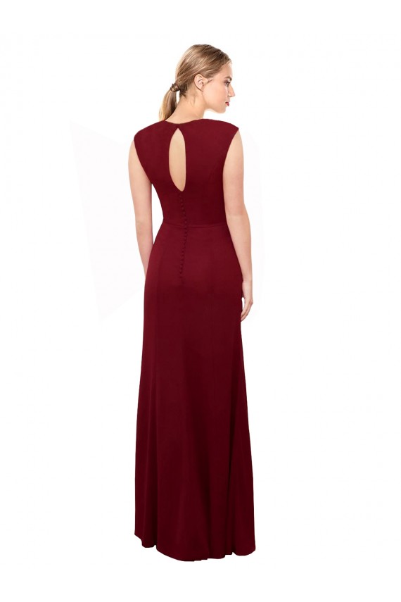 Soft Chiffon Mermaid Long Sleeveless Keyhole Back Prom Dress / Bridesmaid Dress Glasgow