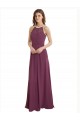 Chiffon A-Line Long Sleeveless Keyhole Back Bridesmaid Dress / Evening Gowns Glasgow