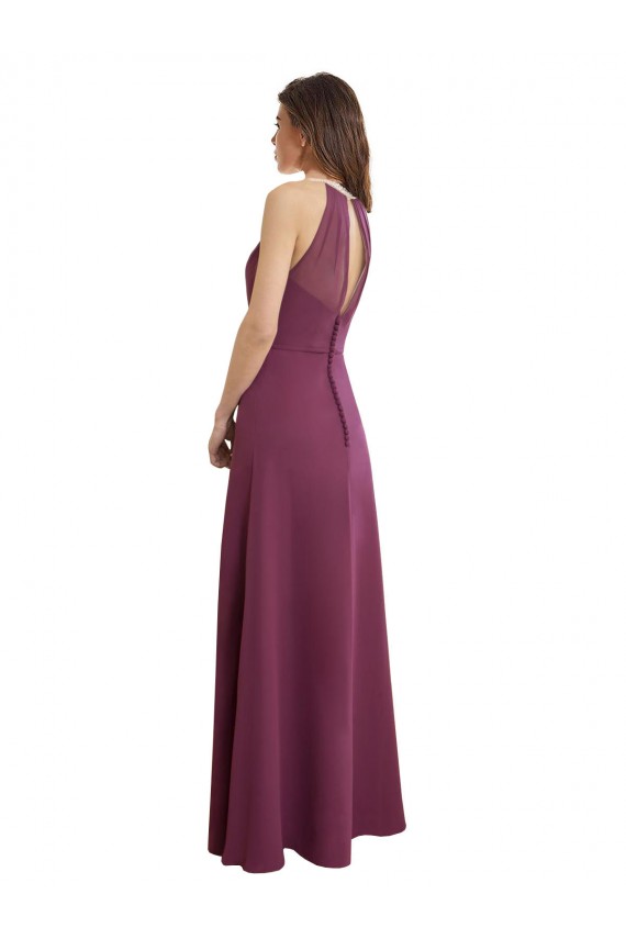 Chiffon A-Line Long Sleeveless Keyhole Back Bridesmaid Dress / Evening Gowns Glasgow