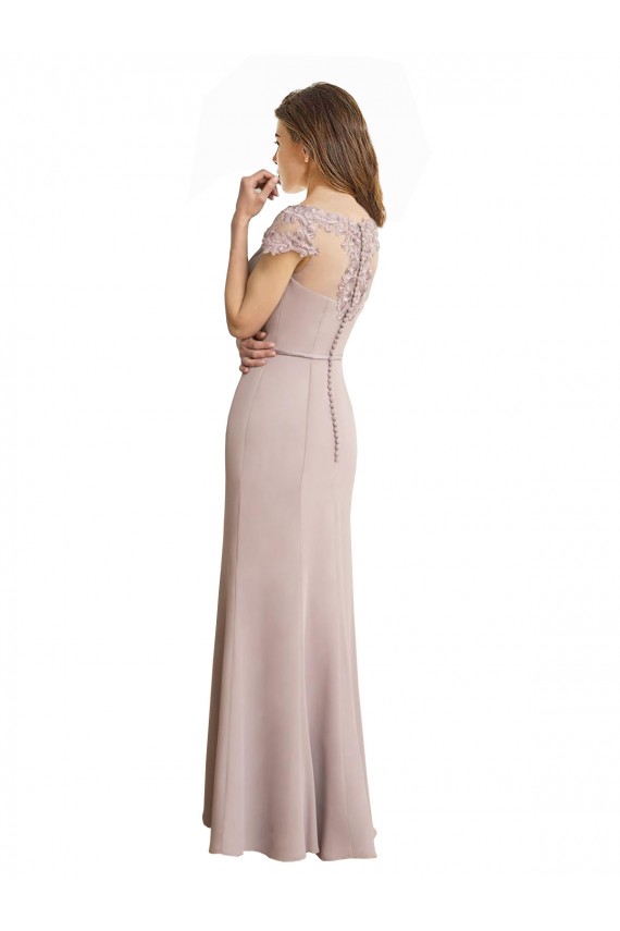 Soft Chiffon & Lace Mermaid Long Cap Sleeves Formal Dress / Bridesmaid Dress Glasgow