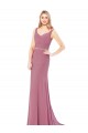 Soft Chiffon Sheath Long Sleeveless Low Back Prom Dress / Bridesmaid Dress Glasgow