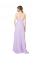 Soft Chiffon Sheath Long Sleeveless Open Back High Low Bridesmaid Dress Glasgow