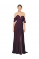 Soft Chiffon Sheath Long Cold Shoulder Formal Dress / Bridesmaid Dress Glasgow
