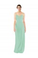 Soft Chiffon Sheath Long Sleeveless Mint Green Keyhole Back Bridesmaid Dress Glasgow