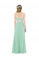 Soft Chiffon Sheath Long Sleeveless Mint Green Keyhole Back Bridesmaid Dress Glasgow
