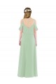 Soft Chiffon Sheath Long Sleeveless Sage Bridesmaid Dress Glasgow