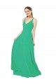 Soft Chiffon Sheath Long Sleeveless Criss Cross Back Emerald Green Bridesmaid Dresses Glasgow