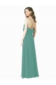 Soft Chiffon A-Line Long Sleeveless Icelandic Silver Bridesmaid Gown Glasgow