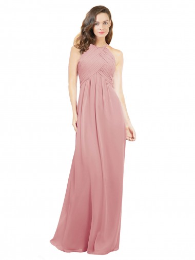 Soft Chiffon A-Line Sleeveless Bliss Pink Bridesmaid Dress Glasgow