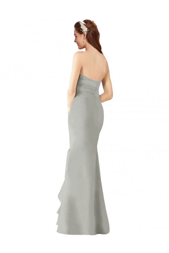 Soft Chiffon Sheath Long Dark Navy Bridesmaid Dress Glasgow