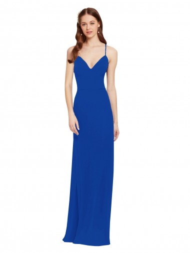 Soft Chiffon A-Line Sleeveless Royal Blue Bridesmaid Dress / Formal Dress Glasgow