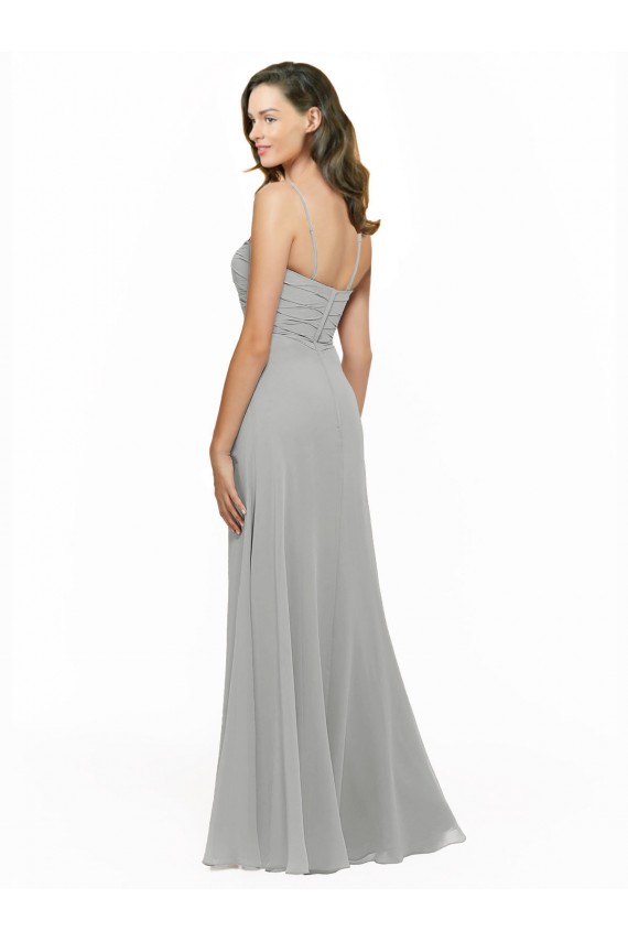 Chiffon A-Line Long Sleeveless Bridesmaid Dress Glasgow