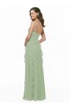 Soft Chiffon A-Line Long Sleeveless Smoke Green Bridesmaid Dresses Glasgow