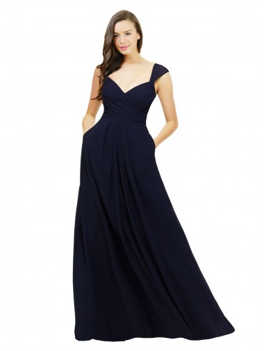 Chiffon Long A-Line Sleeveless Bridesmaid Gowns Glasgow