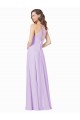 Soft Chiffon A-Line Long Sleeveless Lilac Bridesmaid Gown Glasgow