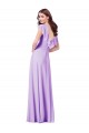 Soft Chiffon A-Line Long Cap Sleeves V-Back Bridesmaid Dress / Formal Dress Glasgow