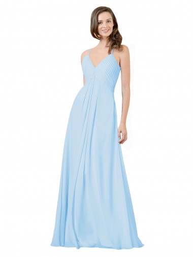 Chiffon A-Line Long Sleeveless Keyhole Back Formal Dress / Bridesmaid Dress Glasgow