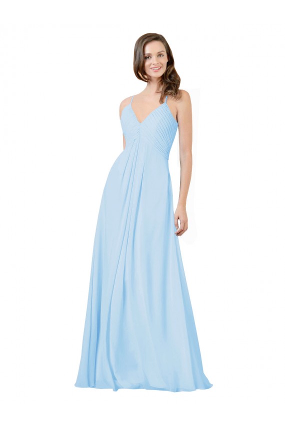 Chiffon A-Line Long Sleeveless Keyhole Back Formal Dress / Bridesmaid Dress Glasgow