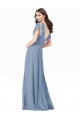 Soft Chiffon A-Line Long Cap Sleeves Black Tie Prom Dress / Bridesmaid Dress Glasgow